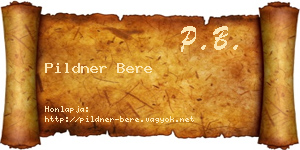 Pildner Bere névjegykártya